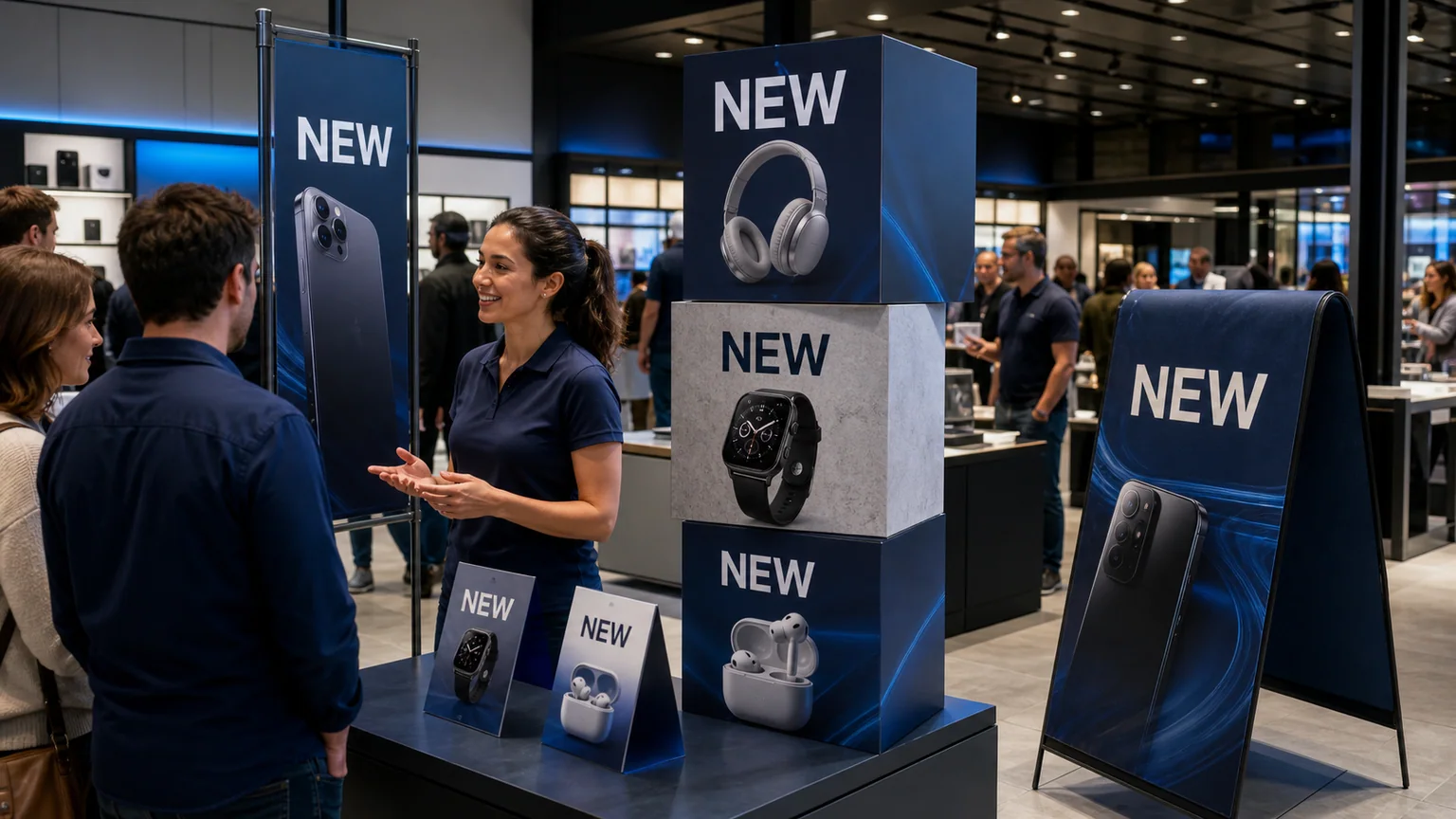 Custom event and retail display structures creating an engaging branded area