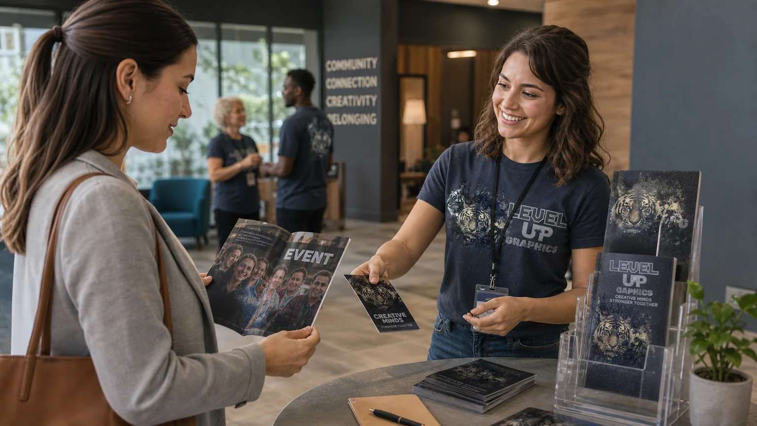 Flyers and brochures reviewed by a local business owner