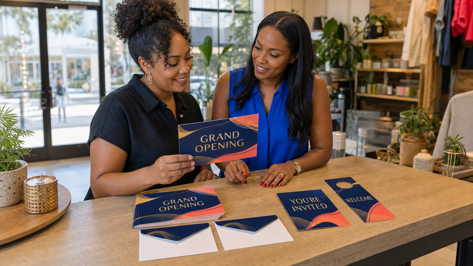 Vibrant postcards, announcements and door hanger reviewed at a local business