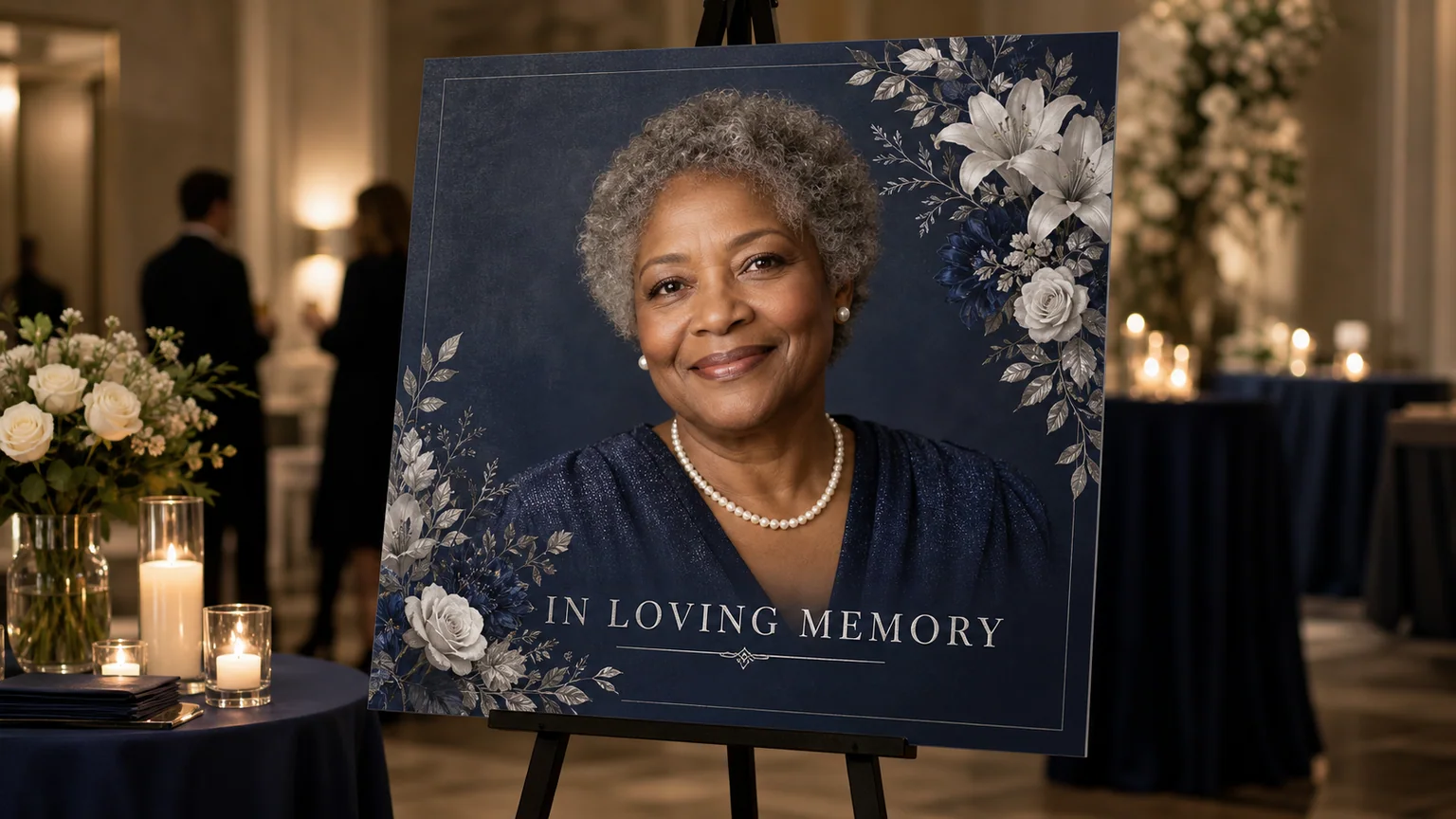 Respectful In Loving Memory portrait tribute board