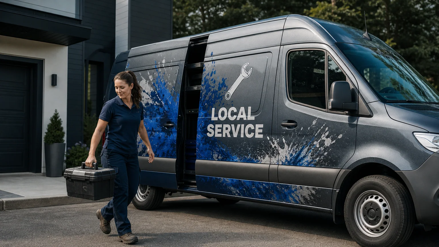 Coordinated business graphics installed across a vehicle fleet