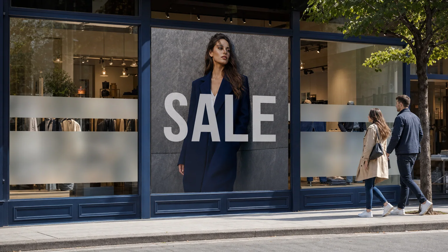Retail storefront transformed with custom window graphics